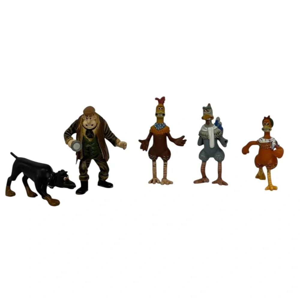 Vintage 2000 Playmates Chicken Run Ginger Mr Tweedy Guard Dog Mini Figures